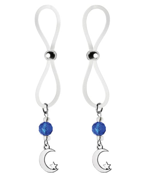 Bijoux de Nip Nipple Halos Moon & Star Charm - Blue/Clear Bondage Blindfolds & Restraints