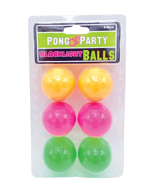 Black Light Pong Balls - Asst. Colors Pack of 6 Games For Parties