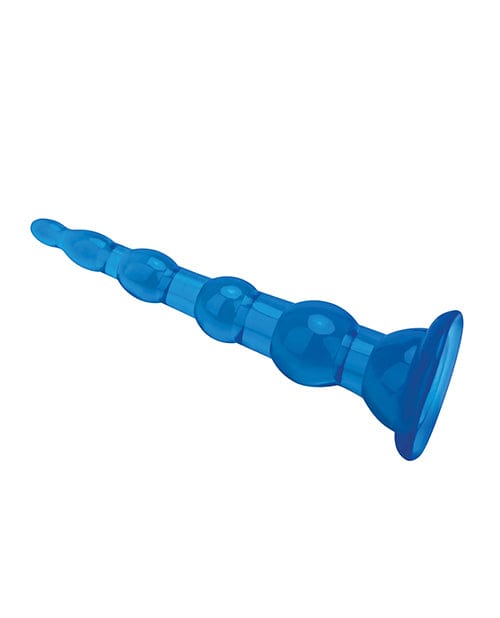 Blue Line C & B 6.75" Anal Beads w/Suction Base - Jelly Blue Anal Products