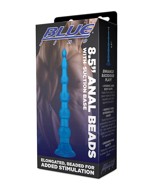 Blue Line C & B 8.5" Anal Beads w/Suction Base - Jelly Blue Anal Products