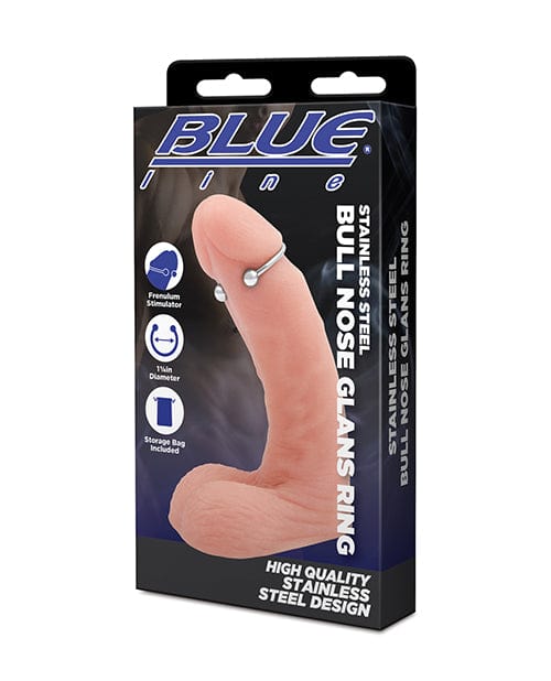 Blue Line Stainless Steal Bull Nose Glans Ring Bondage Blindfolds & Restraints