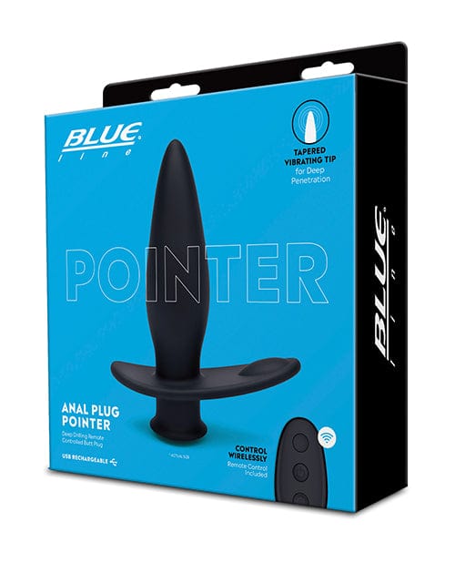 Blue Line Vibrating Anal Plug Pointer w/Remote - Black Anal Products