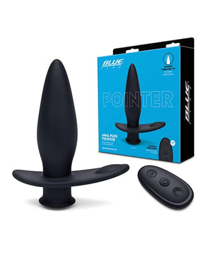 Blue Line Vibrating Anal Plug Pointer w/Remote - Black Anal Products