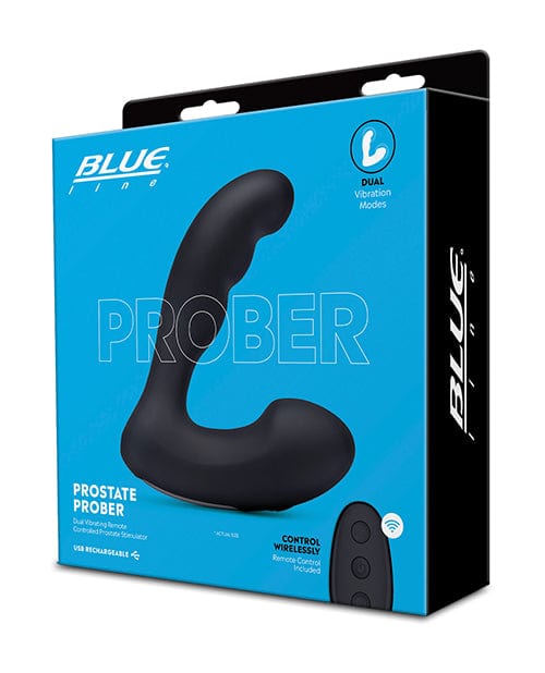 Blue Line Vibrating Prostate Prober w/Remote - Black Anal Products
