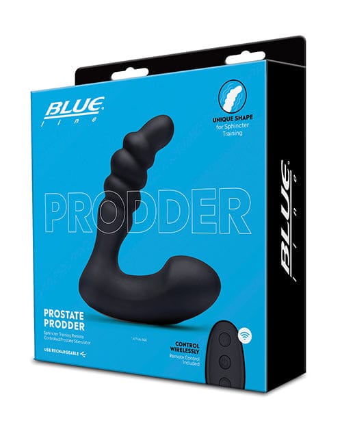 Blue Line Vibrating Prostate Prodder w/Remote - Black Anal Products
