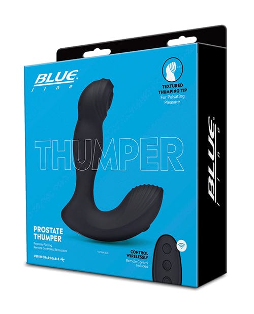 Blue Line Vibrating Prostate Thumper w/Remote - Black Anal Products