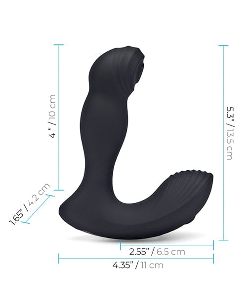 Blue Line Vibrating Prostate Thumper w/Remote - Black Anal Products