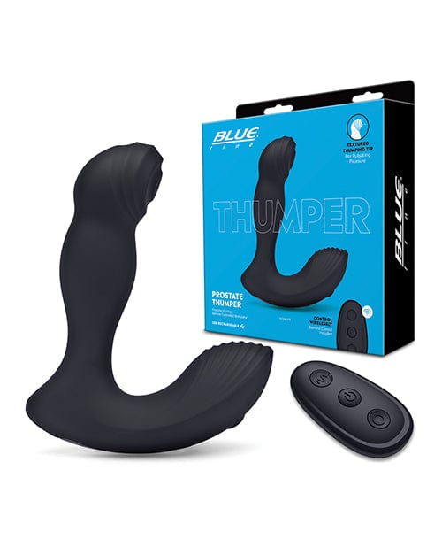 Blue Line Vibrating Prostate Thumper w/Remote - Black Anal Products