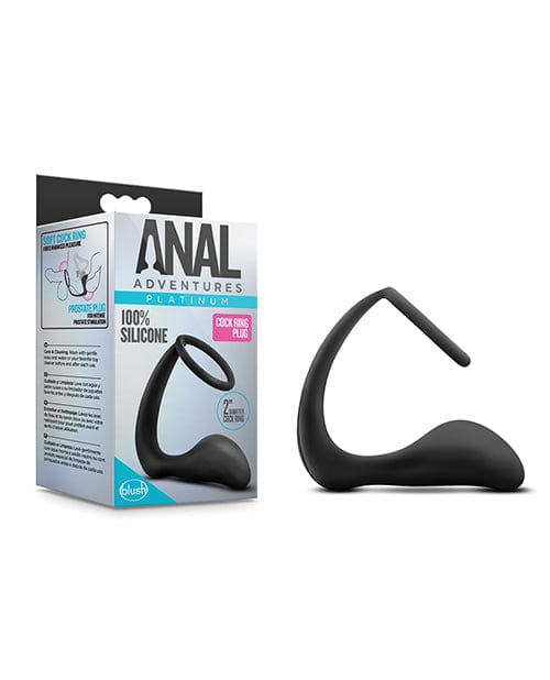 Blush Anal Adventures Cock Ring Plug - Black Anal Products
