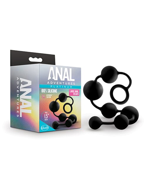 Blush Anal Adventures Platinum Silicone Anal Beads - Large Black Anal Products