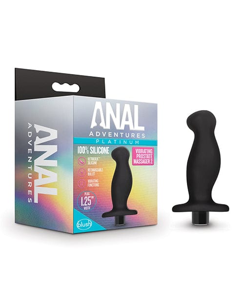 Blush Anal Adventures Platinum Silicone Vibrating Prostate Massager 02 - Black Anal Products