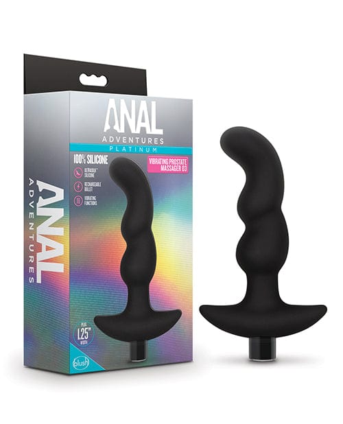 Blush Anal Adventures Platinum Silicone Vibrating Prostate Massager 03 - Black Anal Products