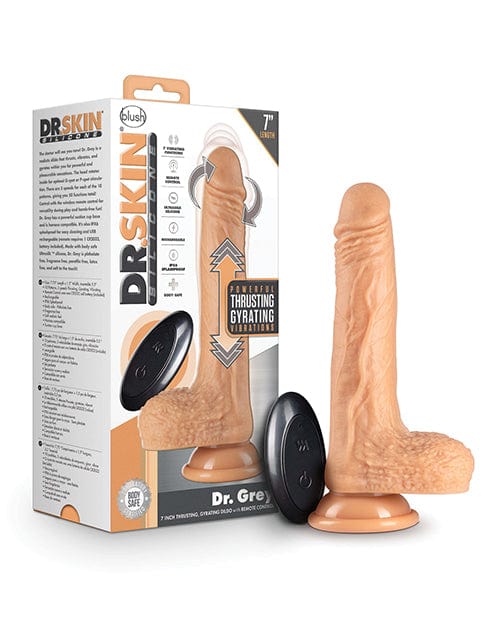 Blush Dr. Skin Silicone Dr. Grey 7" Thrusting Dildo - Vanilla Dongs & Dildos