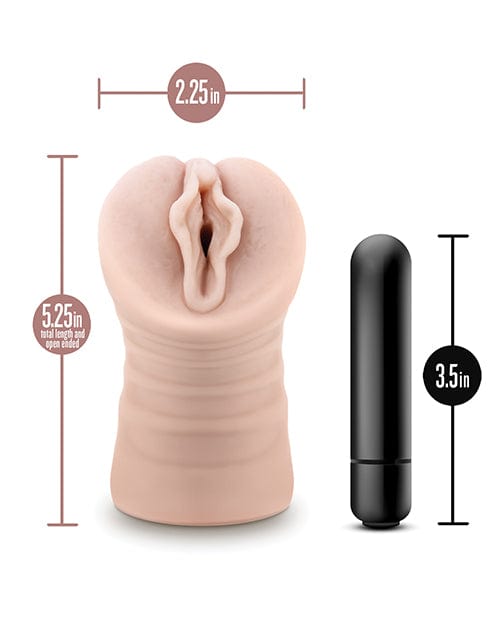 Blush EnLust Pussy Stroker w/Vibrating Bullet - Destini Dolls & Masturbators