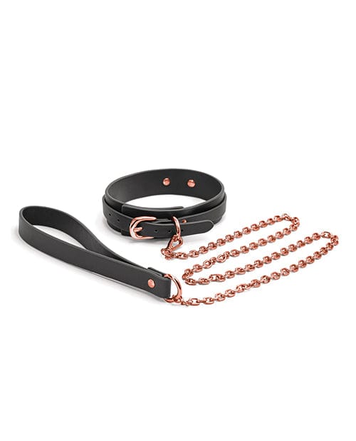 Bondage Couture Collar & Leash - Black Bondage Blindfolds & Restraints