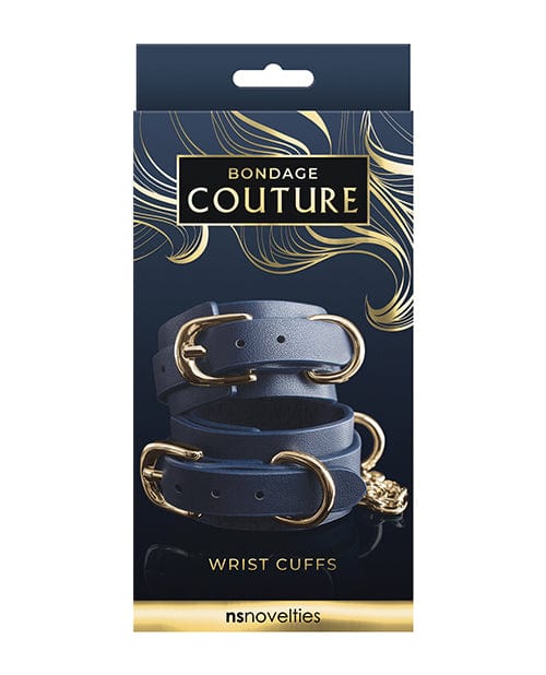Bondage Couture Vinyl Wrist Cuff - Blue Bondage Blindfolds & Restraints