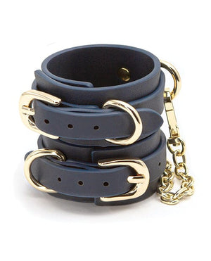 Bondage Couture Vinyl Wrist Cuff - Blue Bondage Blindfolds & Restraints