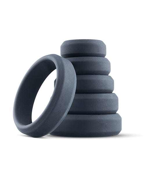 Boners 6 Pc Wide Cock Ring Set - Black Penis Enhancement