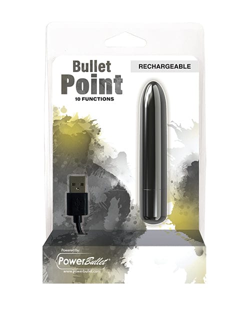 Bullet Point Rechargeable Bullet - 10 Functions Functions Black Stimulators