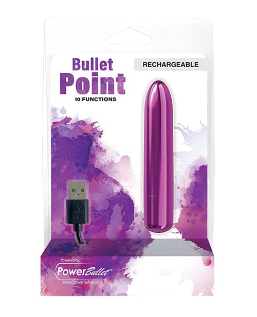 Bullet Point Rechargeable Bullet - 10 Functions Functions Purple Stimulators