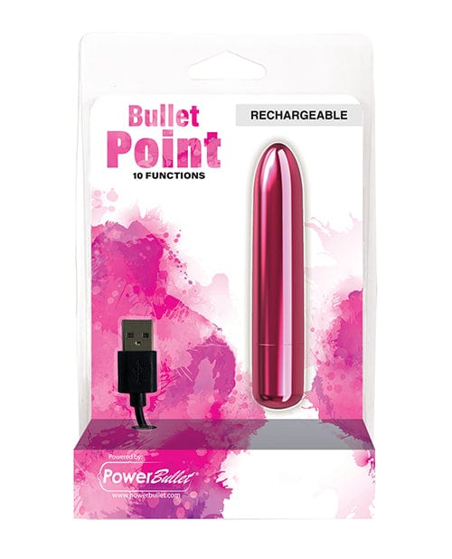Bullet Point Rechargeable Bullet - 10 Functions Pink Stimulators