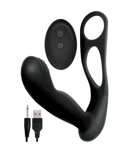 Butts Up Prostate Massager w/Scrotum & Cockring - Black Anal Products