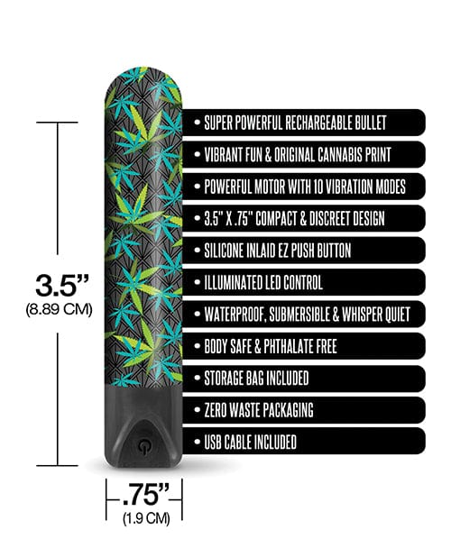 Buzzed 3.5" Rechargeable Bullet - Canna Queen Black Stimulators