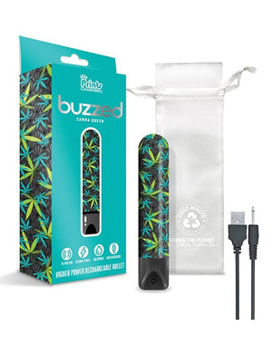 Buzzed 3.5" Rechargeable Bullet - Canna Queen Black Stimulators