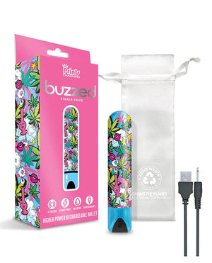 Buzzed 3.5" Rechargeable Bullet - Stoner Chick Blue Stimulators