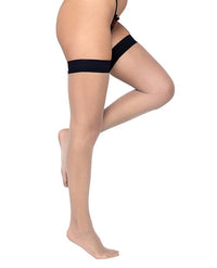 Colored Silicone Stay Up Stockings in Black: Timeless Allure, One Size