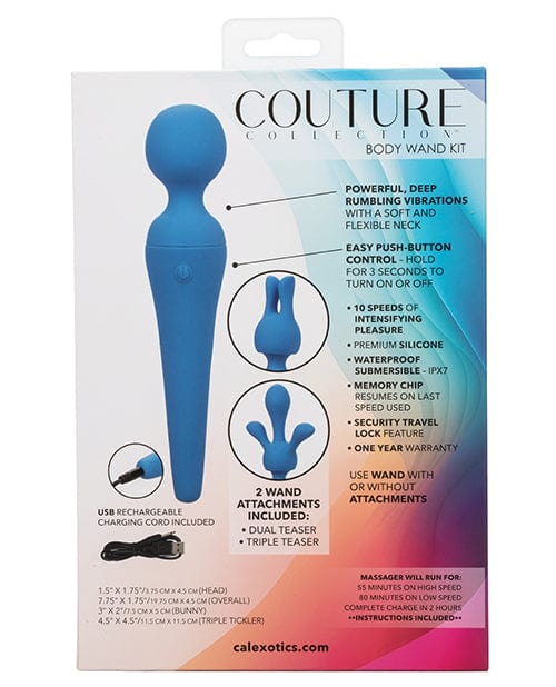Couture Collection Body Wand Vibrator Kit - Blue Massage Products