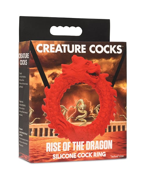 Creature Cocks Rise of the Dragon Silicone Cock Ring - Red Penis Enhancement