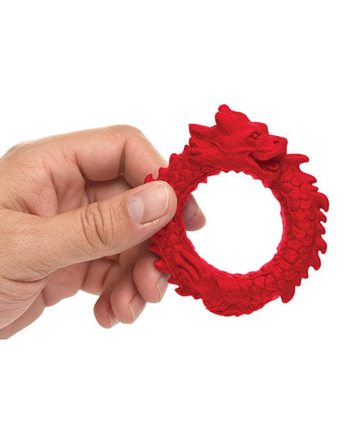 Creature Cocks Rise of the Dragon Silicone Cock Ring - Red Penis Enhancement