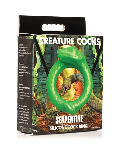 Creature Cocks Serpentine Silicone Cock Ring - Green Penis Enhancement