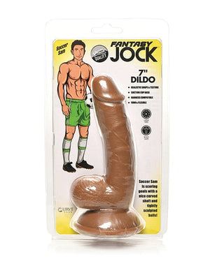 Curve Toys Fantasy Jock Soccer Sam 7" Dildo w/Balls - Dark Dongs & Dildos