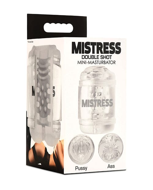 Curve Toys Mistress Double Shot Pussy & Ass Mini Masturbator  - Clear Dolls & Masturbators