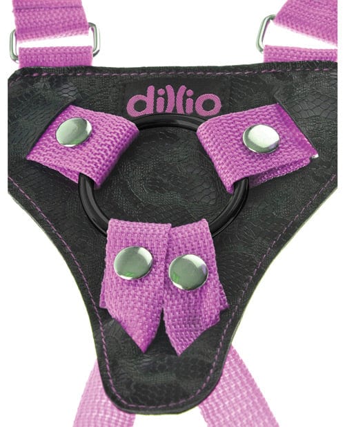 Dillio 7" Strap-On Suspender Harness Set - Pink Strap Ons