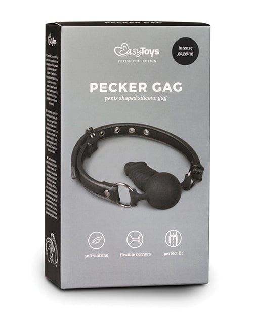 Easy Toys Ball Gag w/Silicone Dong - Black Bondage Blindfolds & Restraints