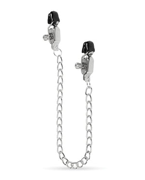 Easy Toys Big Nipple Clamps w/Chain - Silver Bondage Blindfolds & Restraints