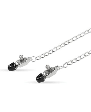 Easy Toys Big Nipple Clamps w/Chain - Silver Bondage Blindfolds & Restraints