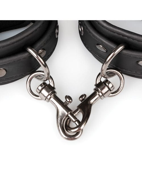 Easy Toys Faux Leather Handcuffs - Black Bondage Blindfolds & Restraints