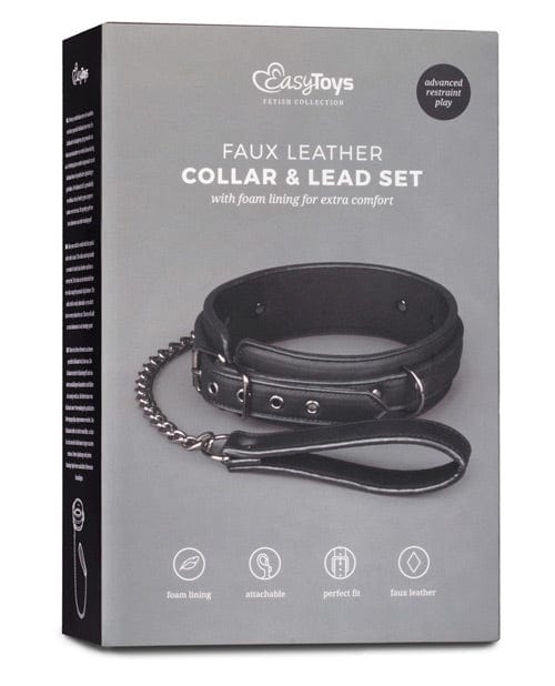 Easy Toys Fetish Collar w/Leash - Black Bondage Blindfolds & Restraints