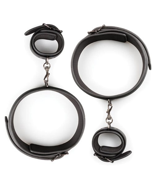 Easy Toys Thigh & Wrist Cuff Set - Black Bondage Blindfolds & Restraints