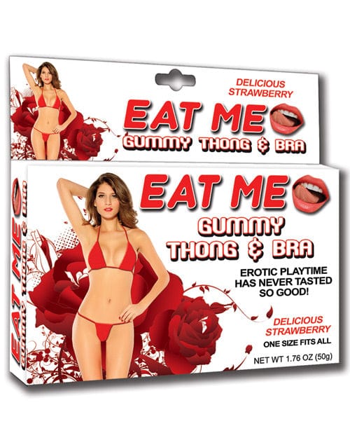 Eat Me Gummy Thong & Bra - Strawberry Body Toppings & Edibles