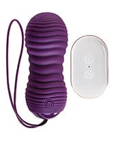 Evolved Eager Egg Vibrating & Thrusting Egg w/Remote - Purple Stimulators