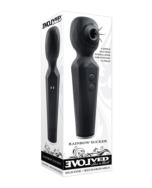 Evolved Rainbow Sucker Wand - Black Massage Products