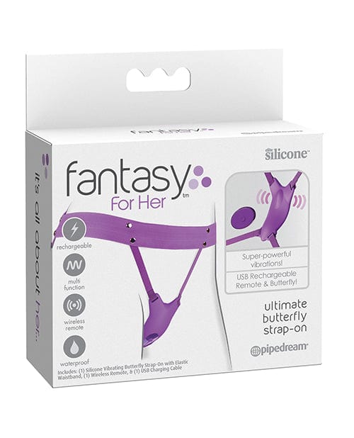 Fantasy For Her Ultimate Butterfly Strap On - Purple Stimulators