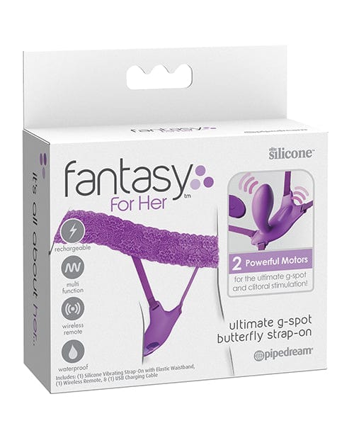 Fantasy For Her Ultimate G-Spot Butterfly Strap On - Purple Stimulators