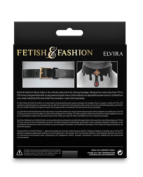 Fetish & Fashion Elvira Collar - Black Bondage Blindfolds & Restraints