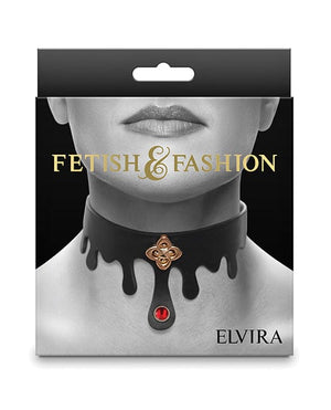 Fetish & Fashion Elvira Collar - Black Bondage Blindfolds & Restraints